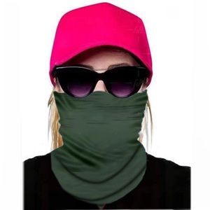 Face Shield Green Bandanna Headband Ponytail Neck Gaiter Face Mack Ponytail